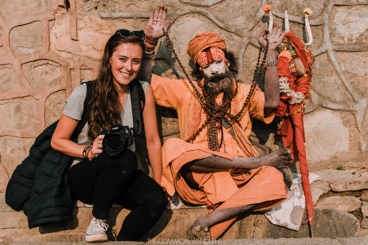 A sadhu sits at Swayambhunath temple, Kathmandu