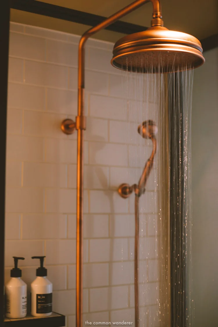 The rain shower and Bl_nk bathroom products at the hotel bathroom - THECOMMONWANDERER.COM