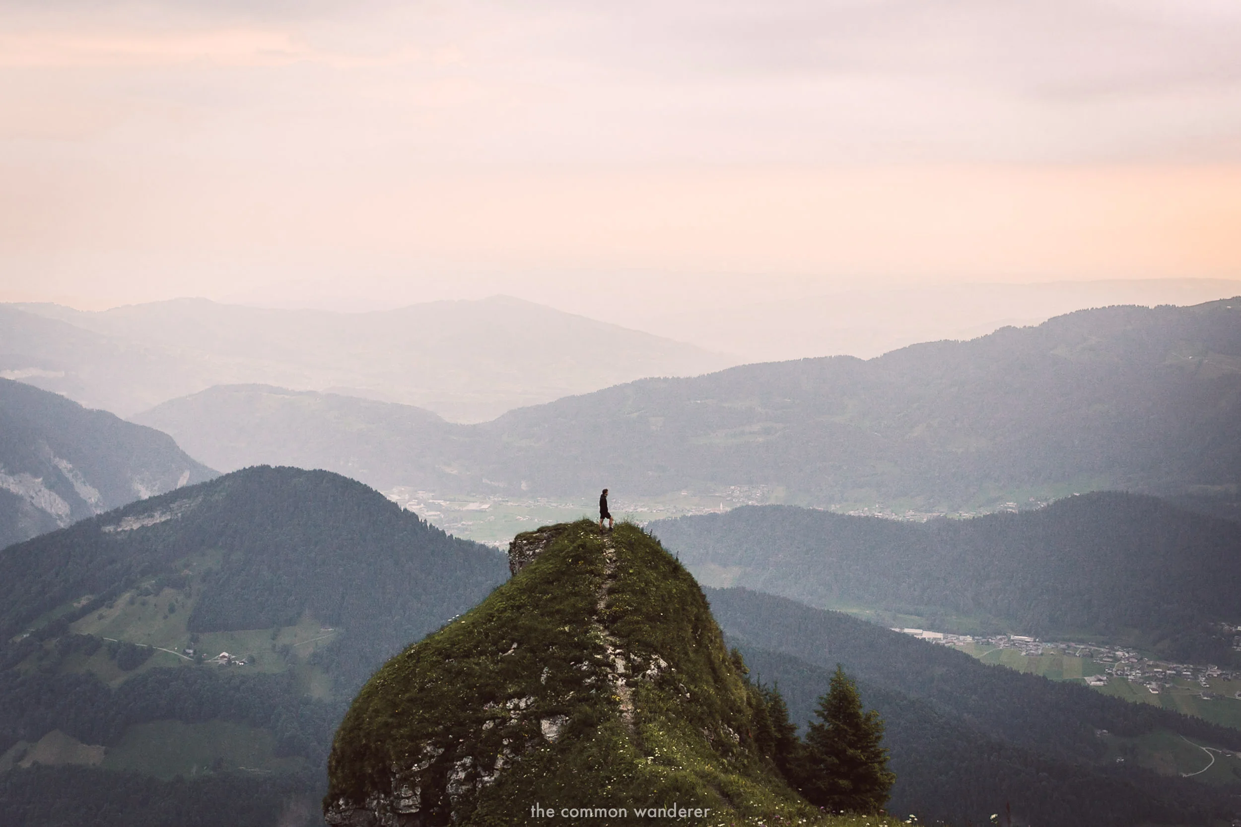 A man standing on the edge of Kanisfluh, Vorarlberg, Austria