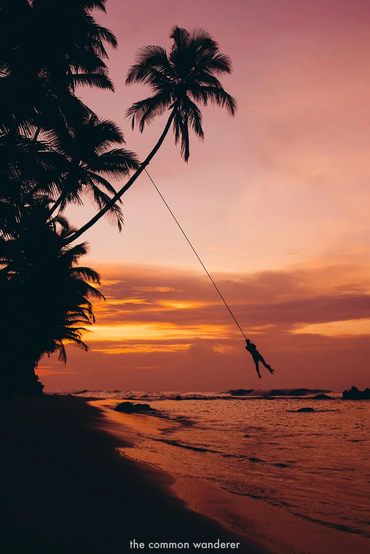 The famous rope swing at Mihiripenna beach, Unawatuna - best things to do in Unawatuna