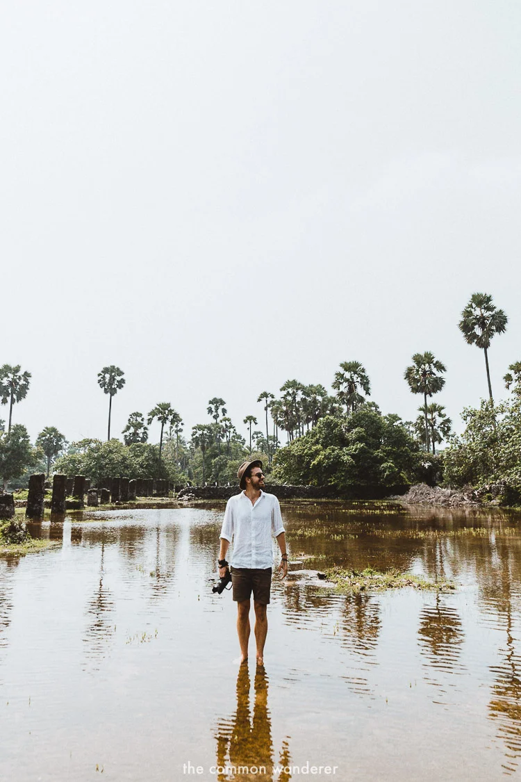 Standing in water on Delft Island Dutch Horse stables | Delft Island Guide