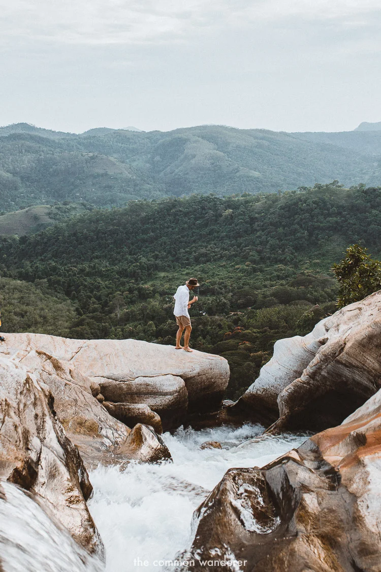 Standing on the edge of Diyaluma falls | | Diyaluma Falls guide