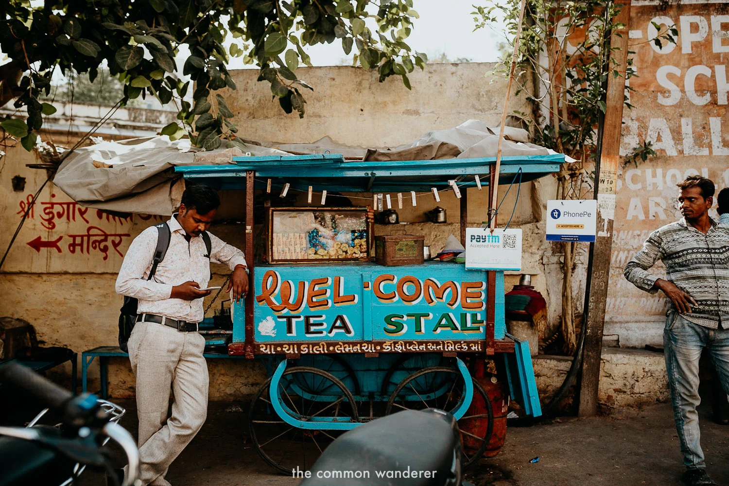a colourful chai tea stall in Udaipur