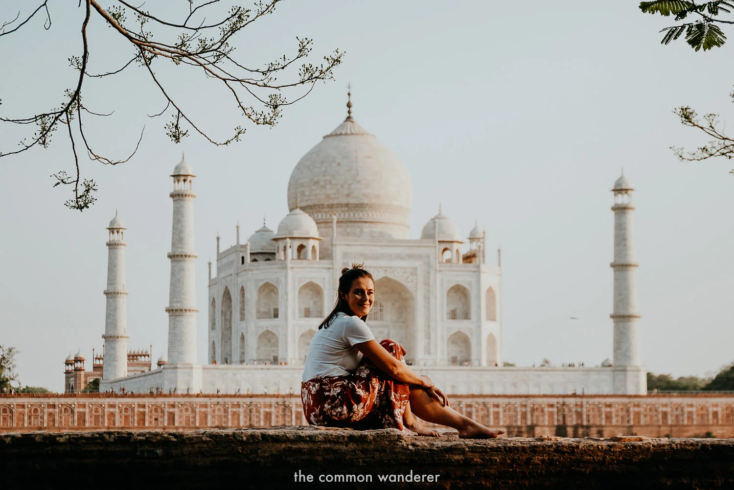 Admiring the Taj Mahal from Mehtab Bagh gardens, Agra