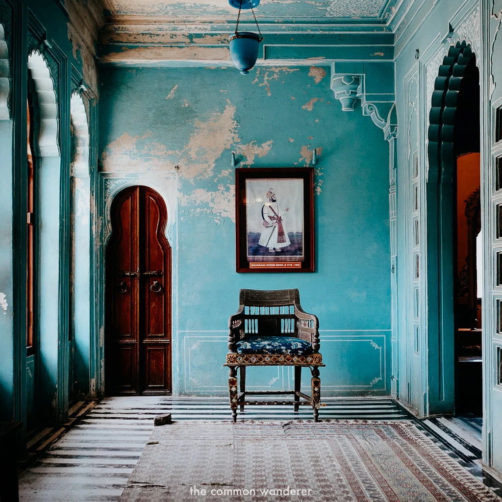 The blue interior of Udaipur City Palace, Udaipur