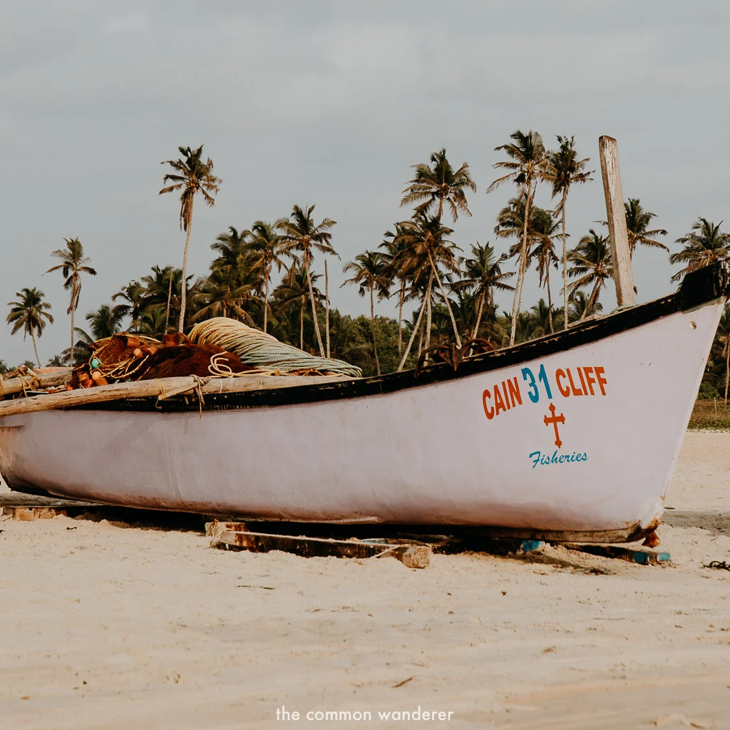 A fishing boat on the beaches of Goa, India