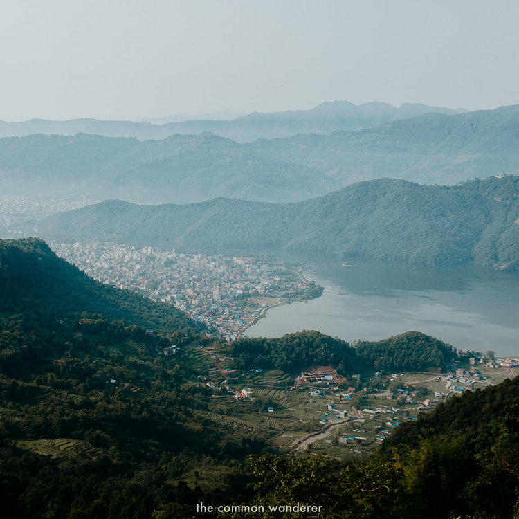 Overlooking the town of Pokhara, Nepal, from Sarangkot viewpoint - best things to do in Pokhara