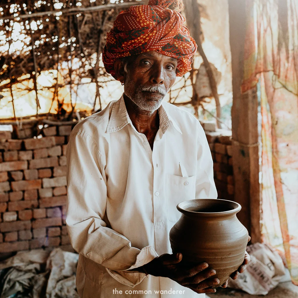 A pottery maker in Theekarda village, Rajasthan