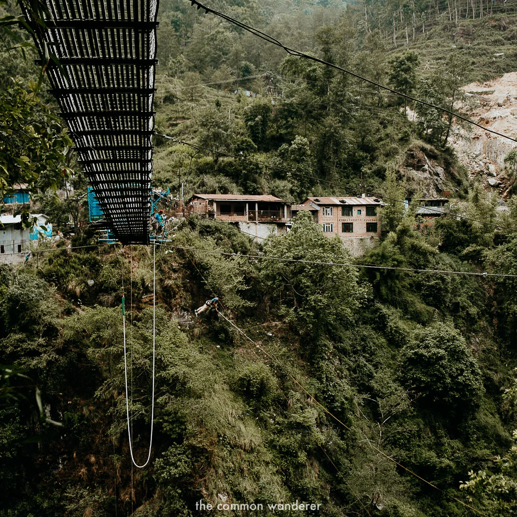 Freefall from a suspension bridge at The Last Resort, Nepal best things to do