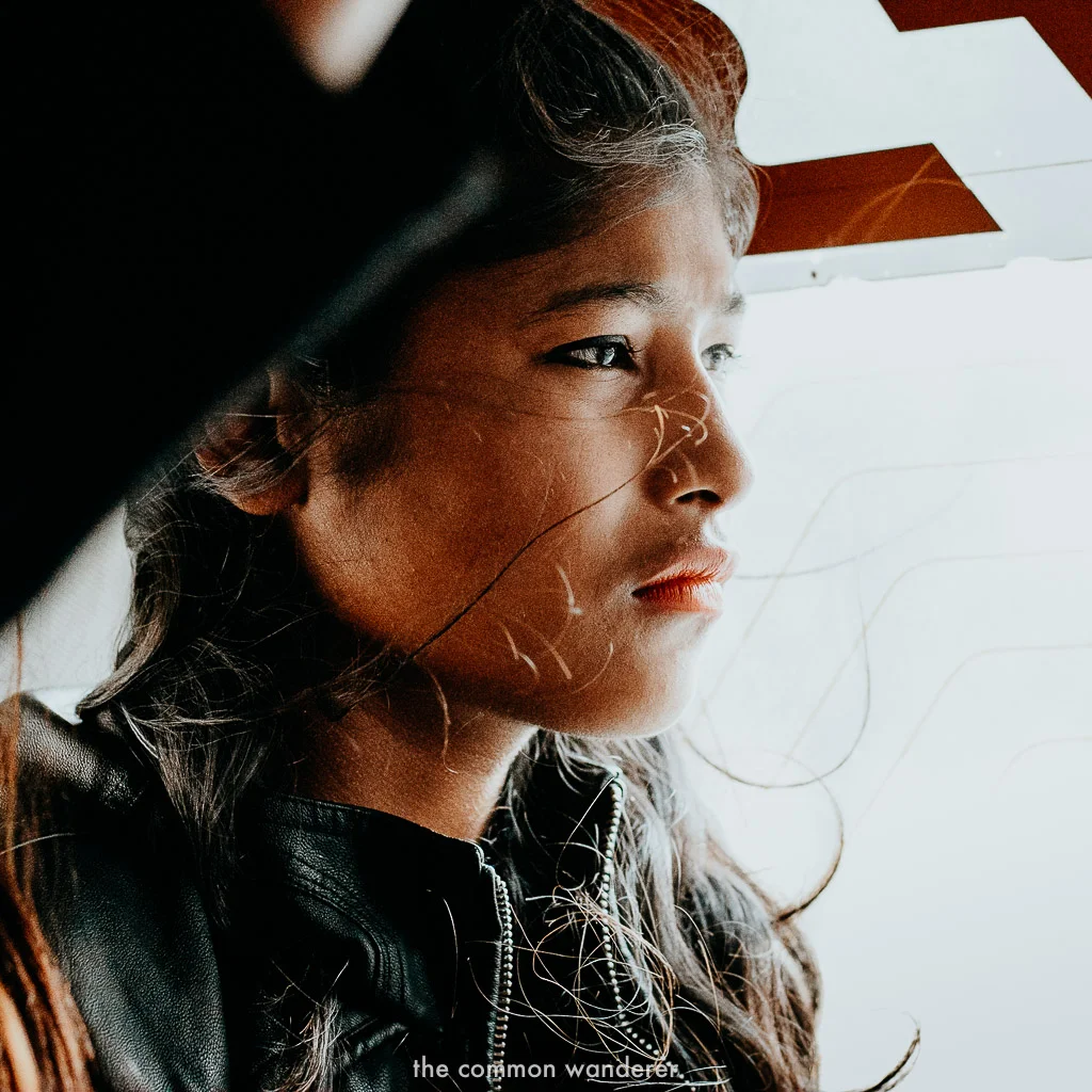 A local woman on the bus in Kathmandu