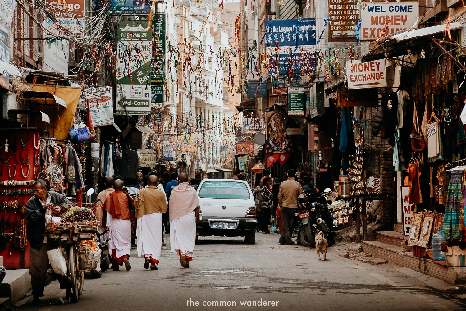The chaotic main streets of Thamel, Kathmandu