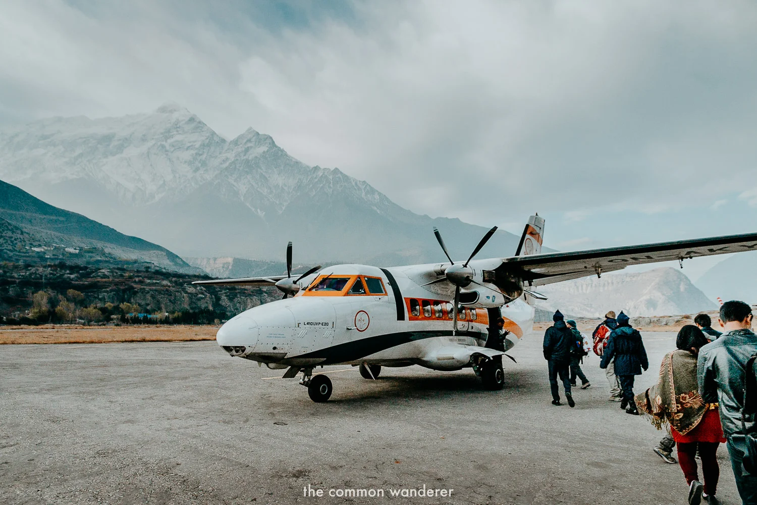 An aeroplane ready for take off from Jomson airport, Kathmandu