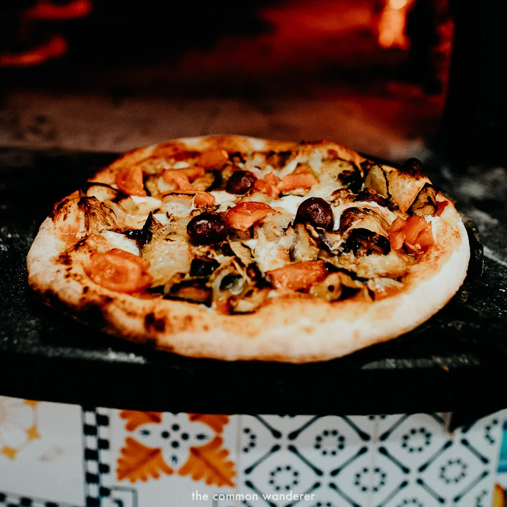 homemade pizza on the G Adventures local living Sorrento tour