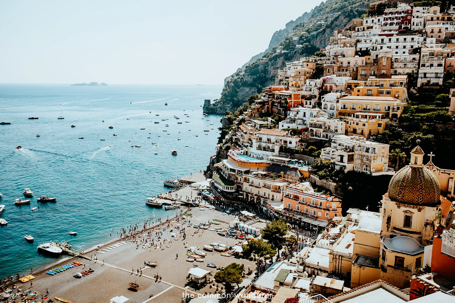 overlooking the beautiful town of Positano, Italy