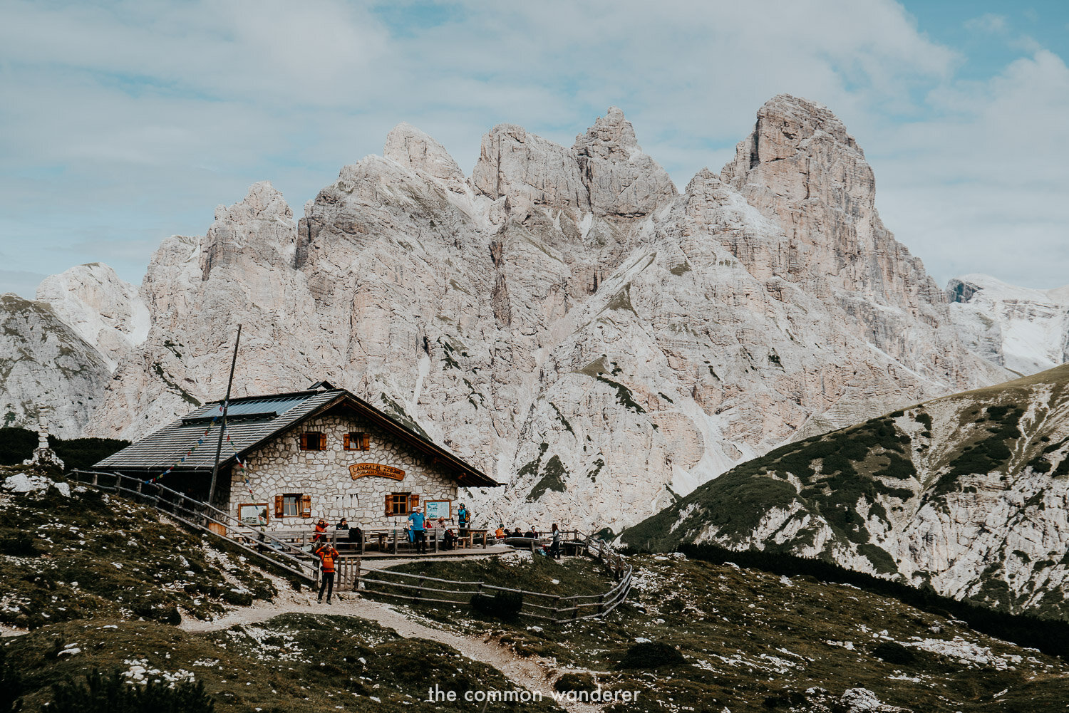 Views overlooking Langalm hut, Dolomites, Italy