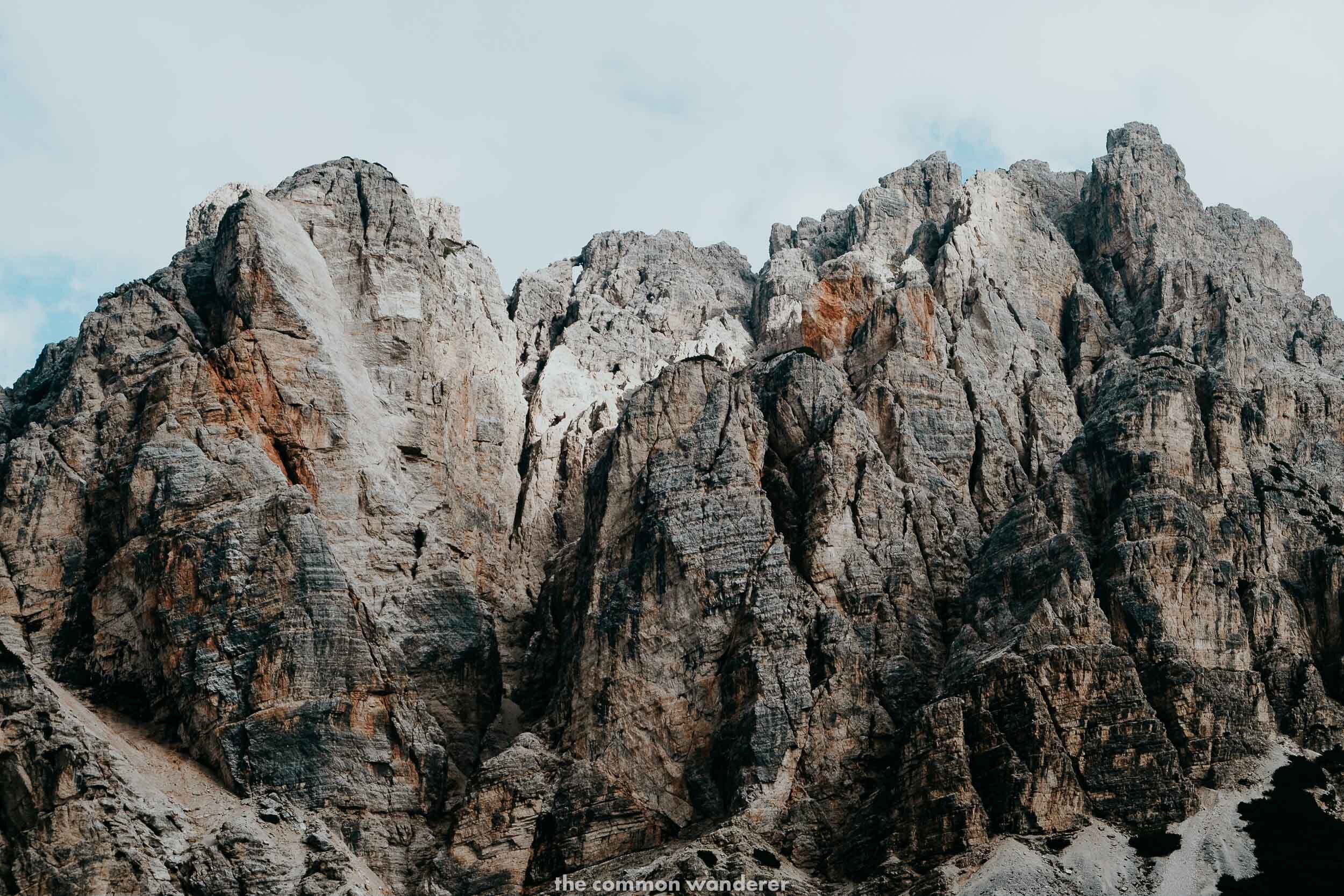 Layers of rock in Fanes National Park, Dolomites
