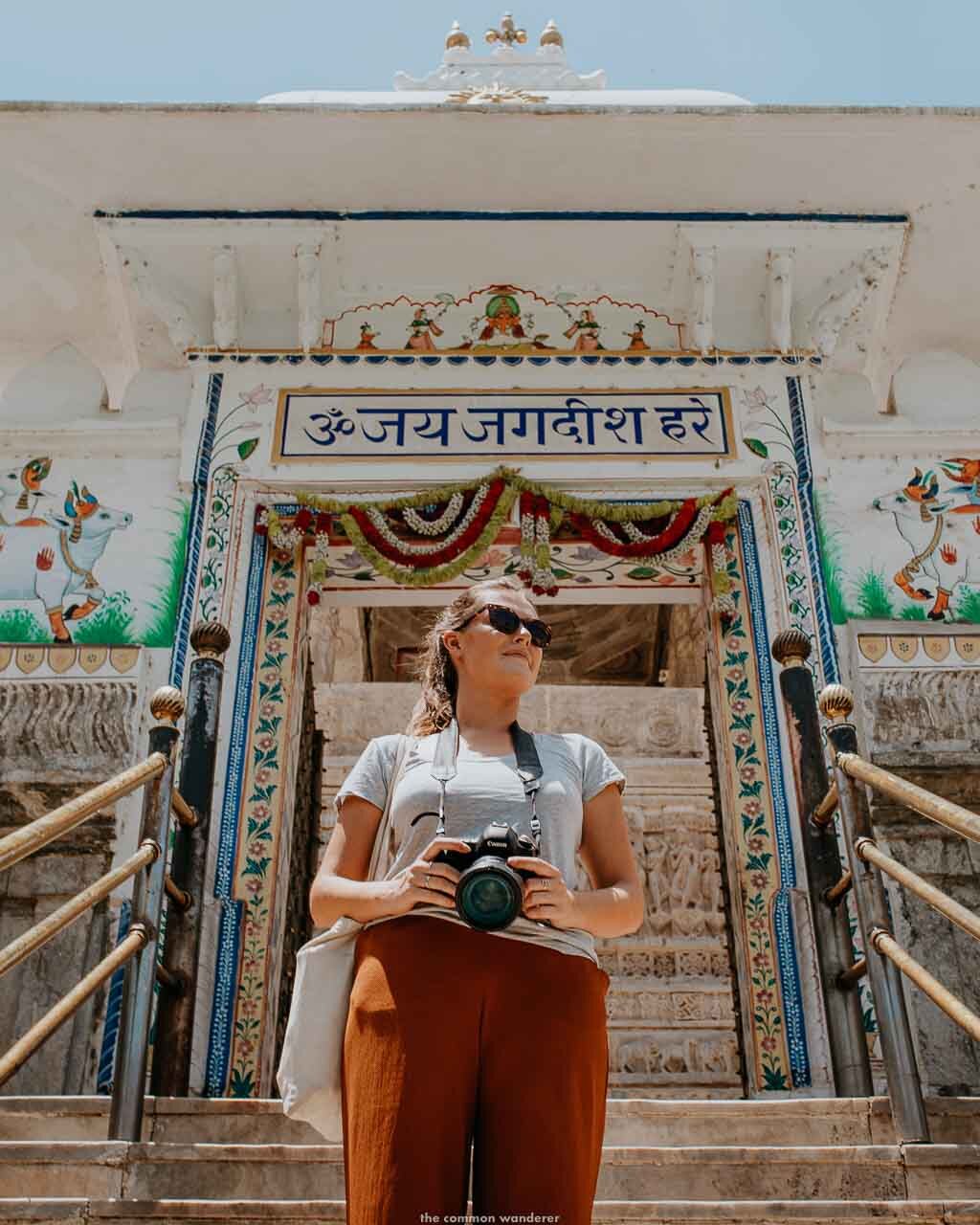 Standing on the steps of Jagdish temple, Udaipur