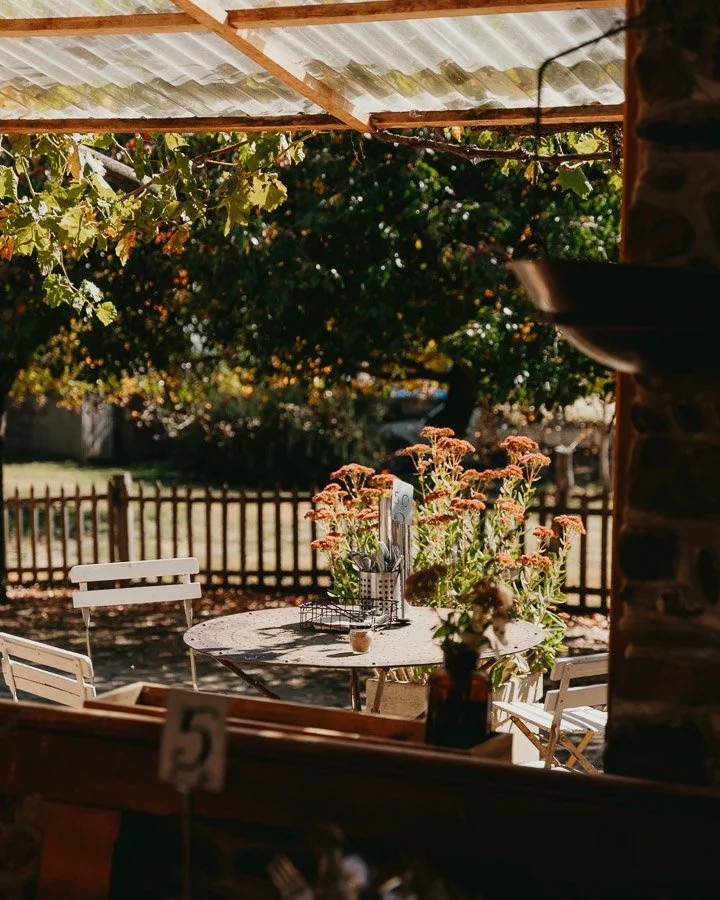 Looking out of Maria's Trattoria at Lavandula Swiss-Italian Farm