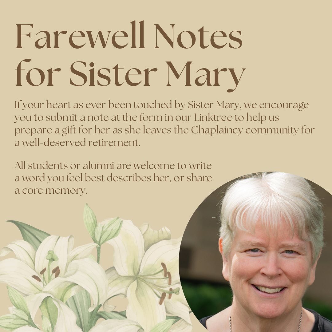 Please help us to wish Sister Mary a blessed retirement by submitting a note to the link in our bio!