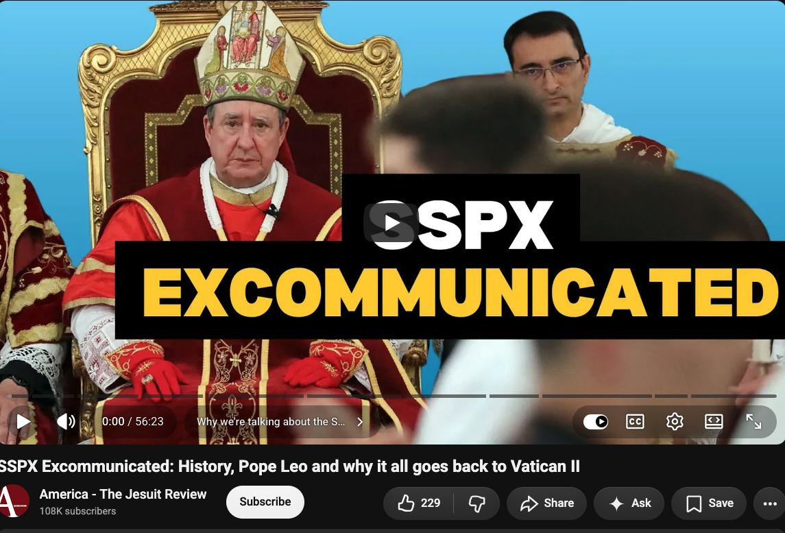 Father Recommends: America, The Jesuit Review, on the Excommunication of SSPX