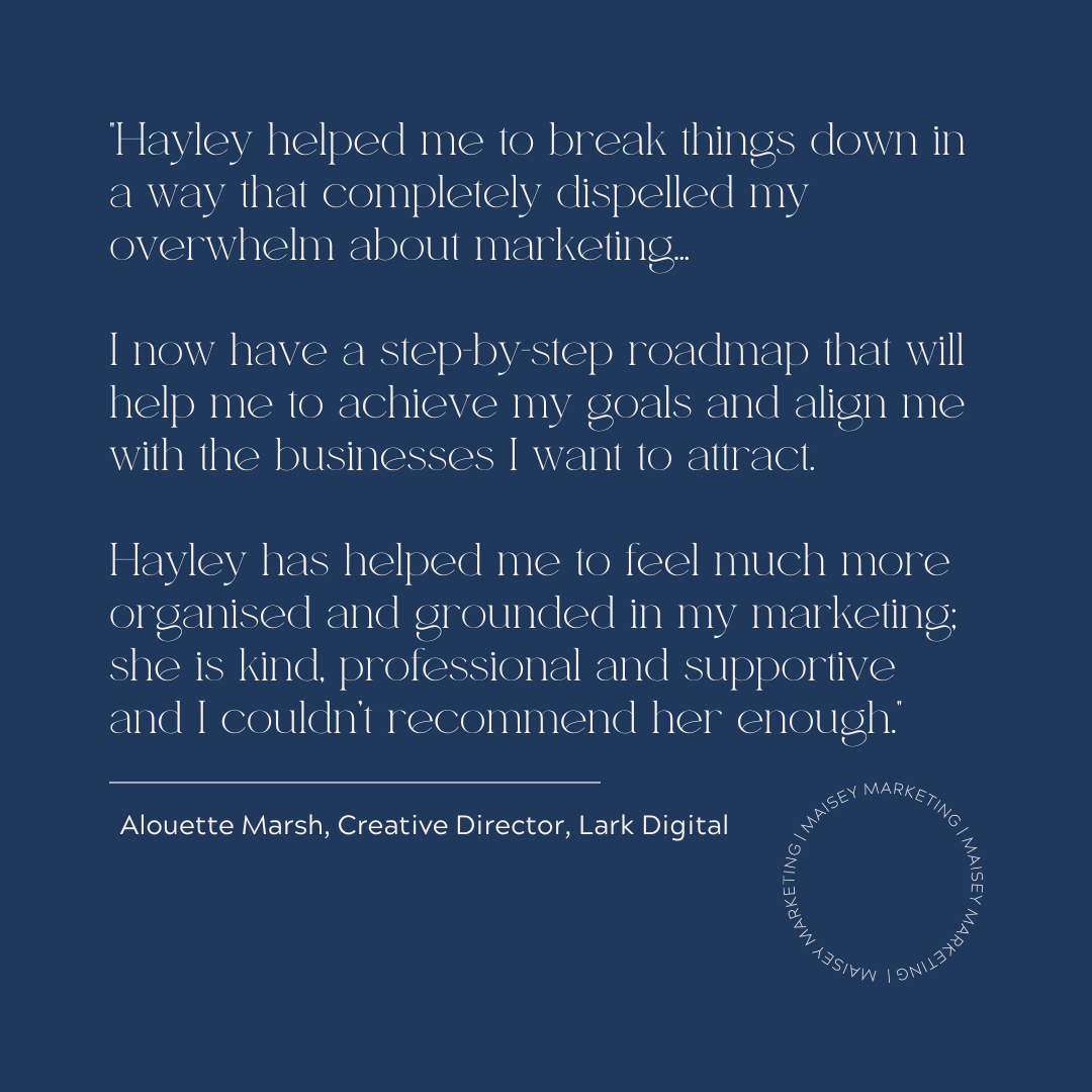 Image/testimonial from Lark Digital which can be found on the Contact page
