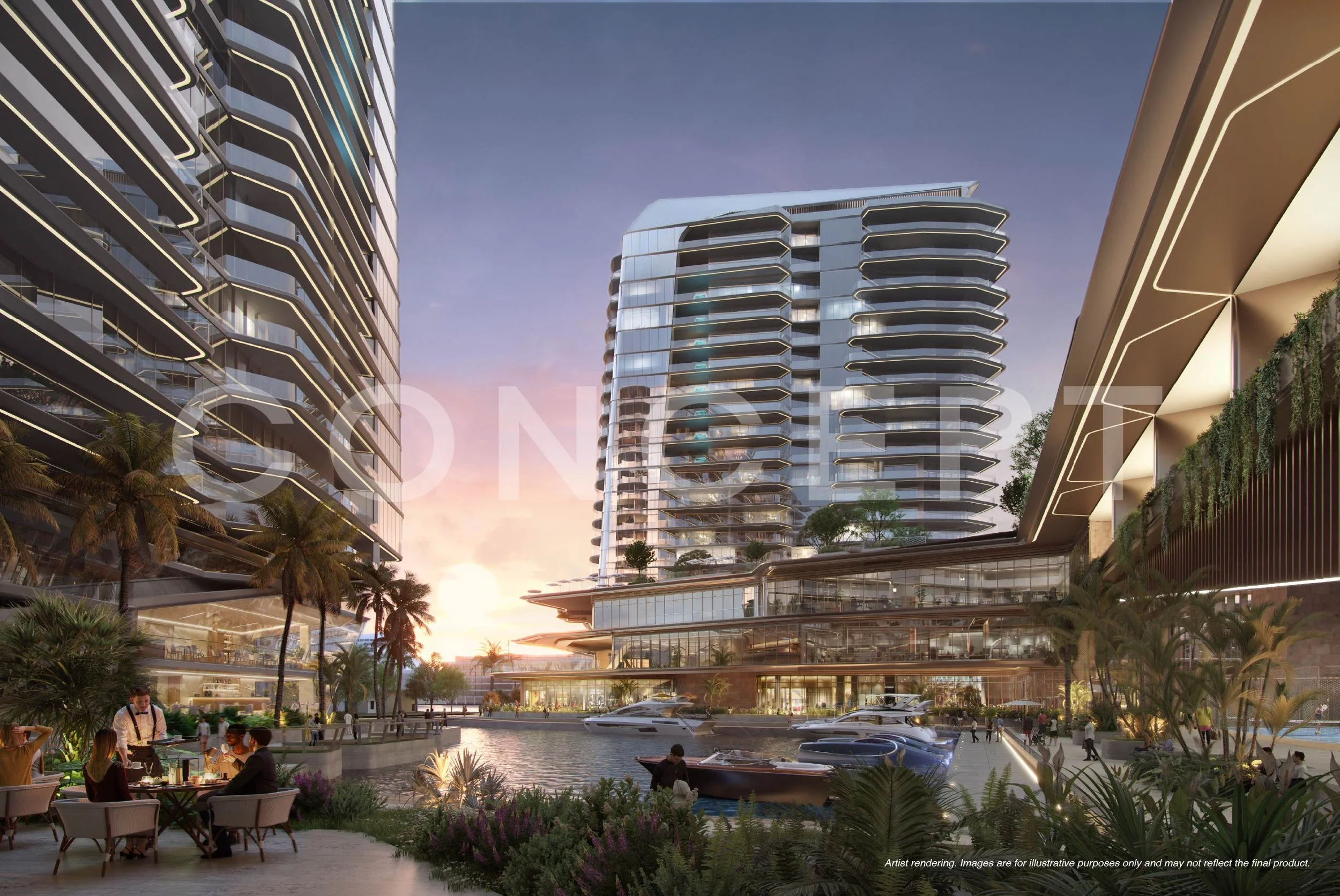 PROMENADE VIEW OF RESIDENCE B AND C