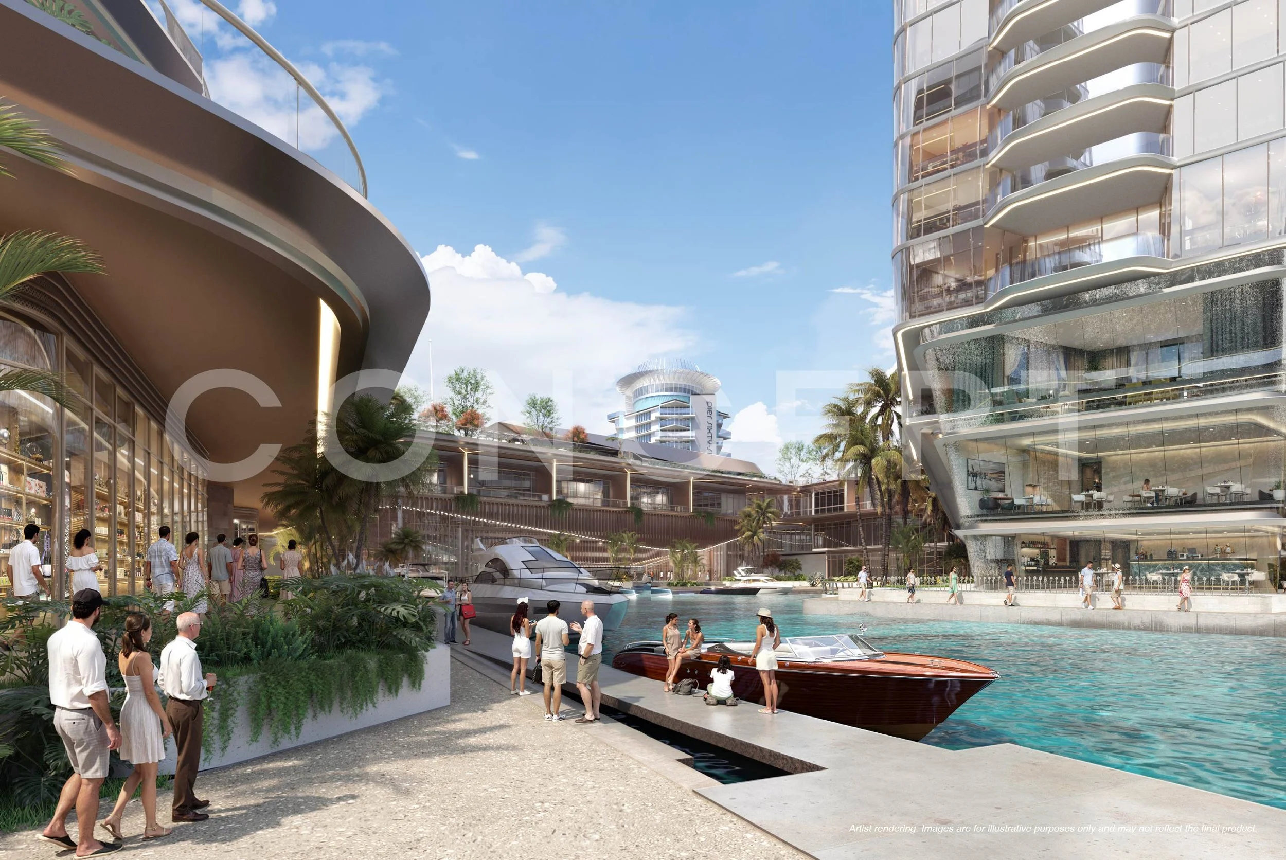 PROMENADE VIEW OF RESIDENCE B AND C