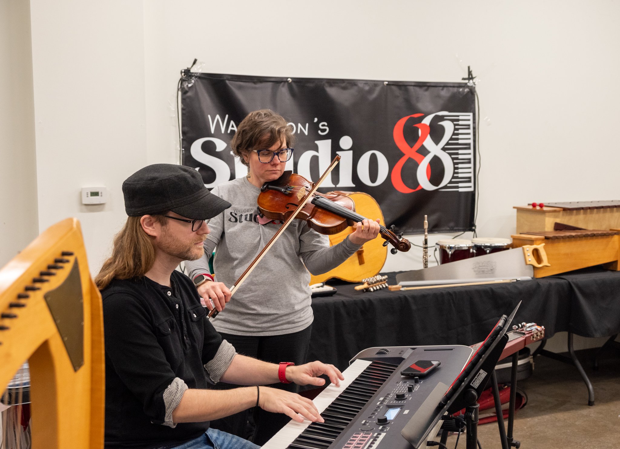 Waldron's Studio 88 had an instrument petting zoo!