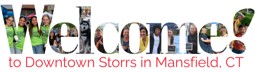 The letters of the word "Welcome" are filled with photos of smiling people of all ages