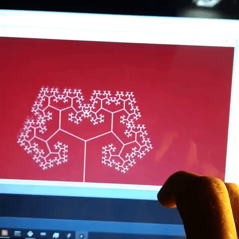 Mapping the finger movement data onto recursive tree using a processing