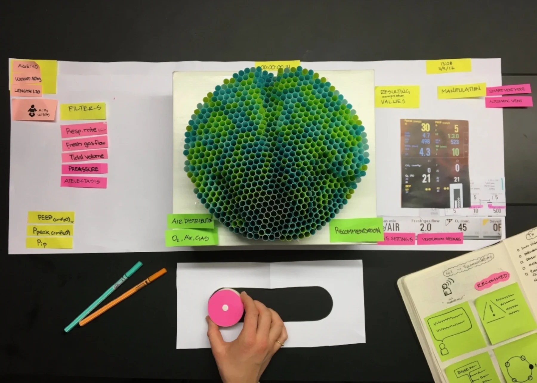 A straw prototype to switch between modes