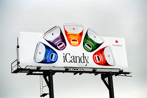 Central to the iCandy ad was the iMac’s unique design