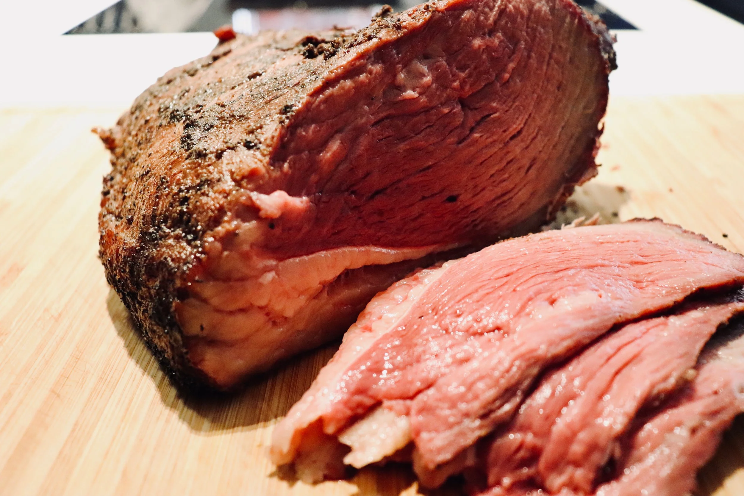 Sliced Picanha beef up close and personal