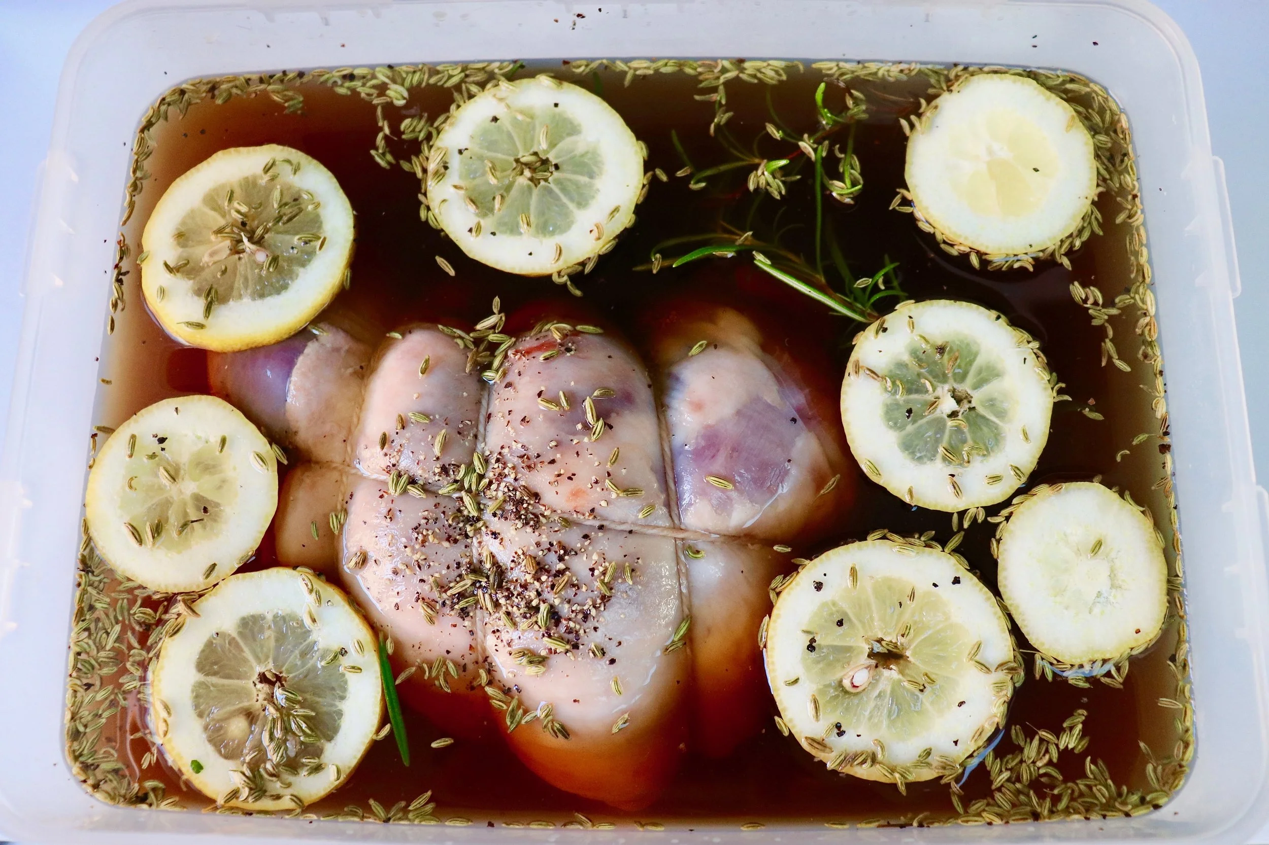 Place the lamb in the cure