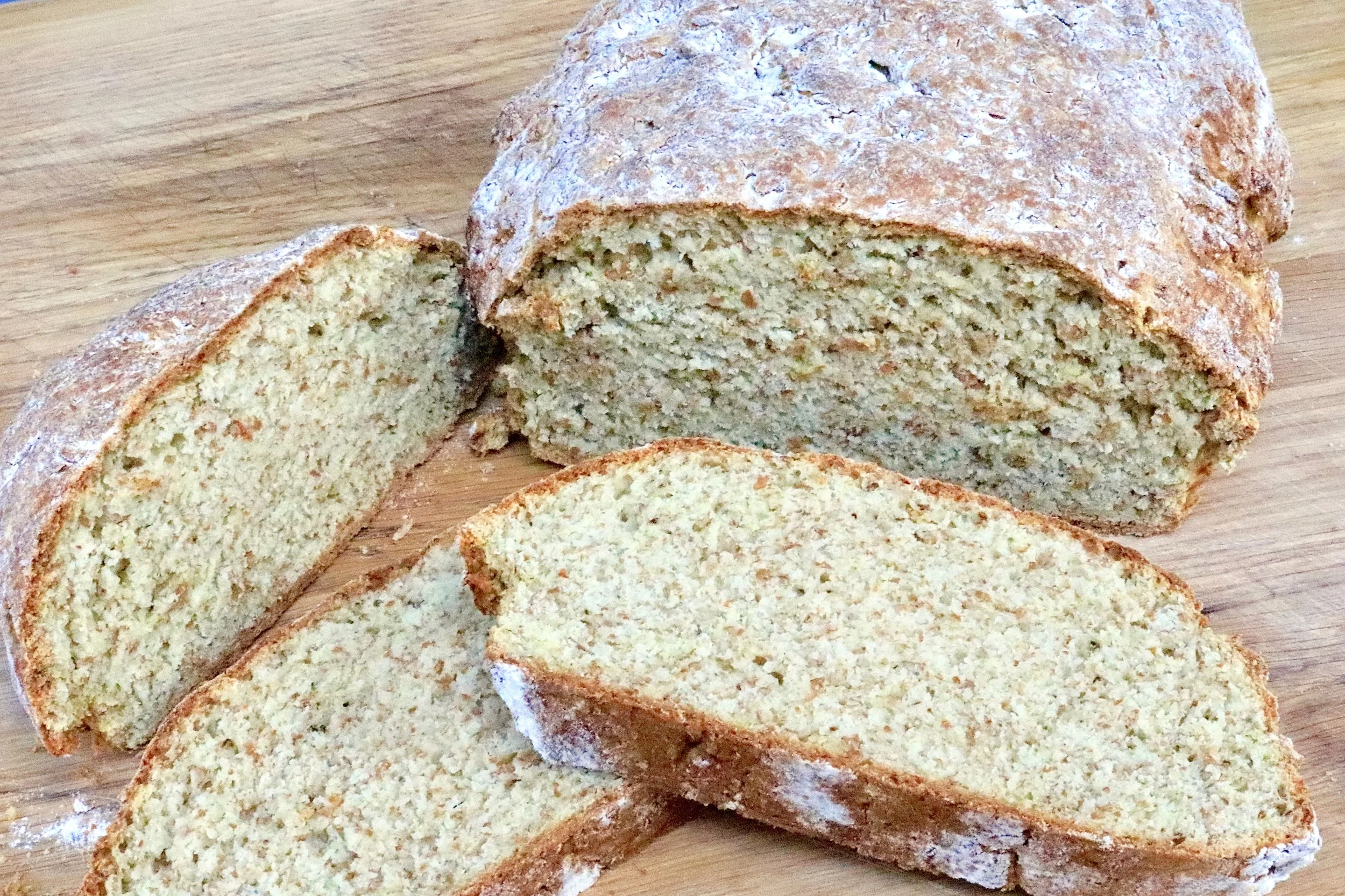Warm soda bread, sliced