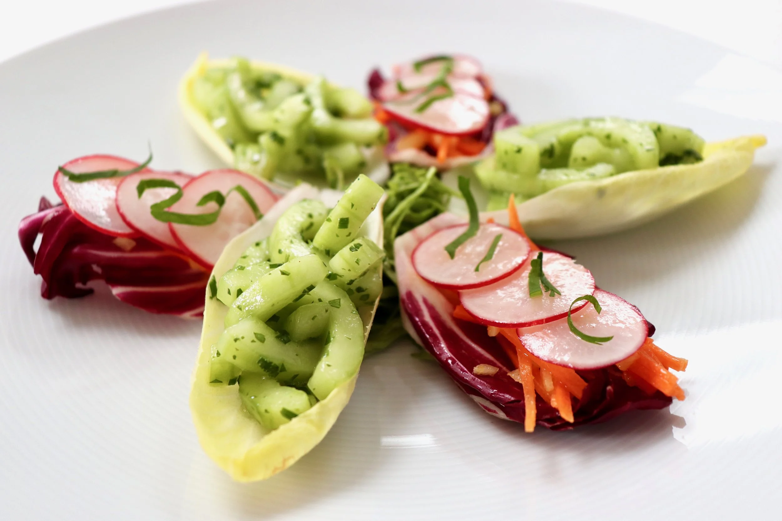 Raw appetisers in French dressing