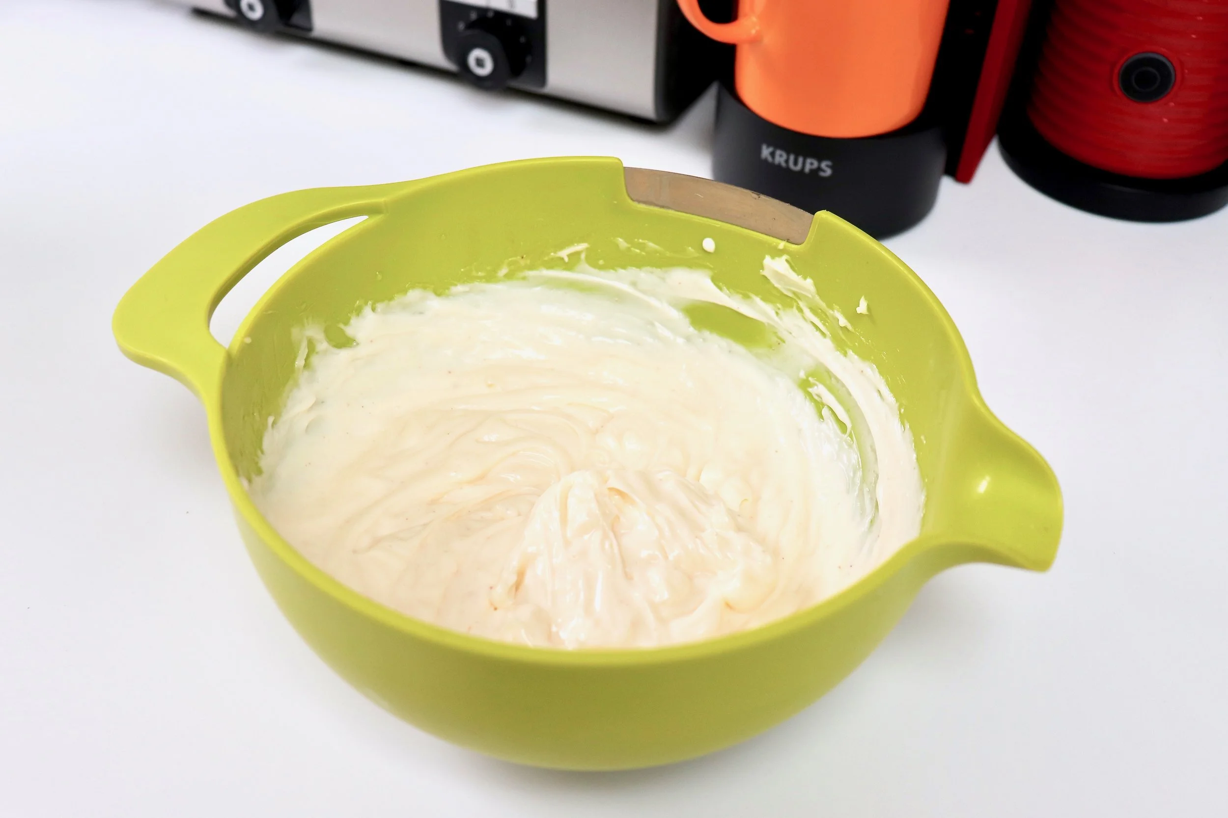 Mayonnaise made with white wine vinegar and extra virgin olive oil