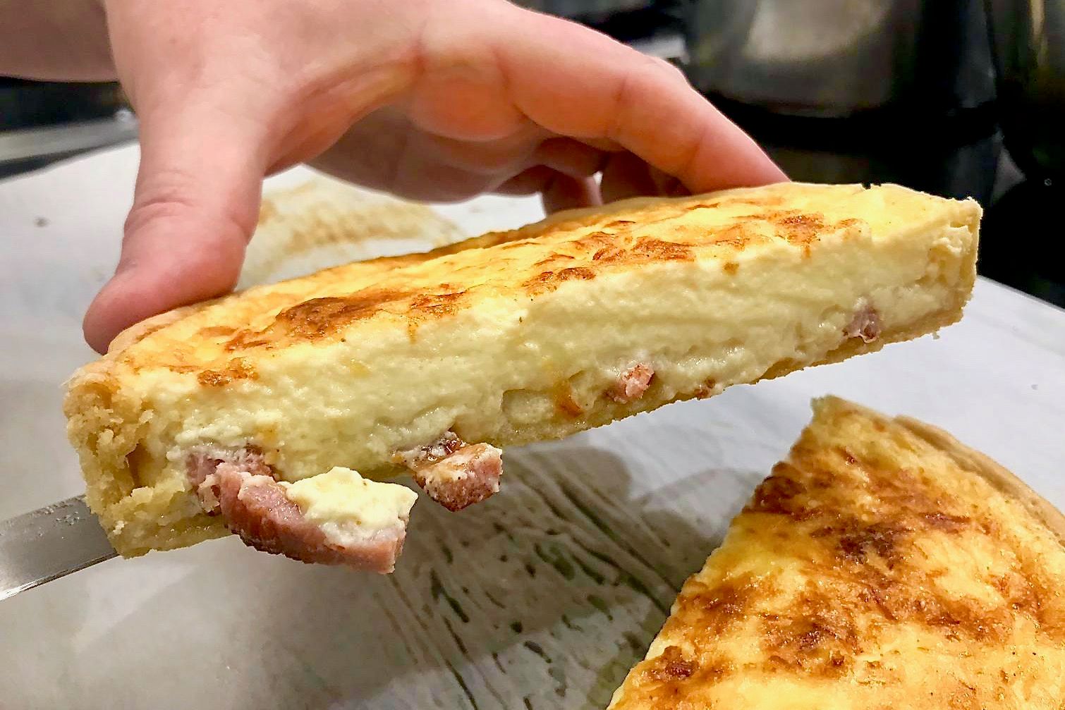 Quiche Lorraine a few minutes out of the oven