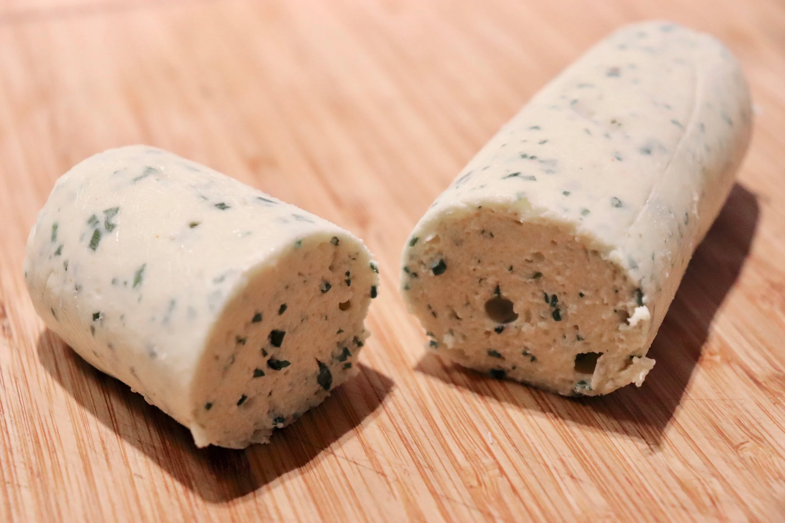 Poached sausage of leftover chicken mousse
