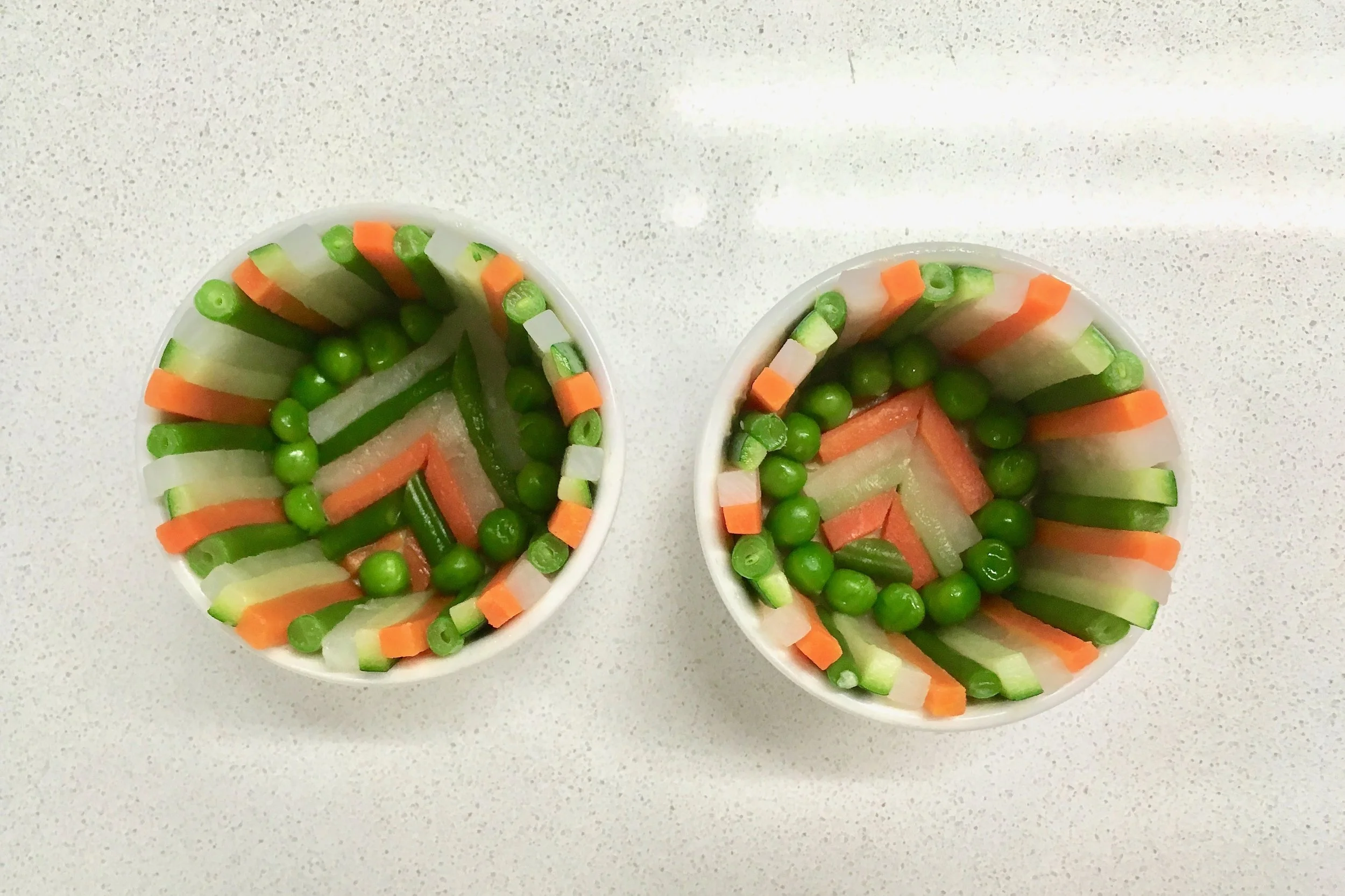Ornate vegetable arrangements