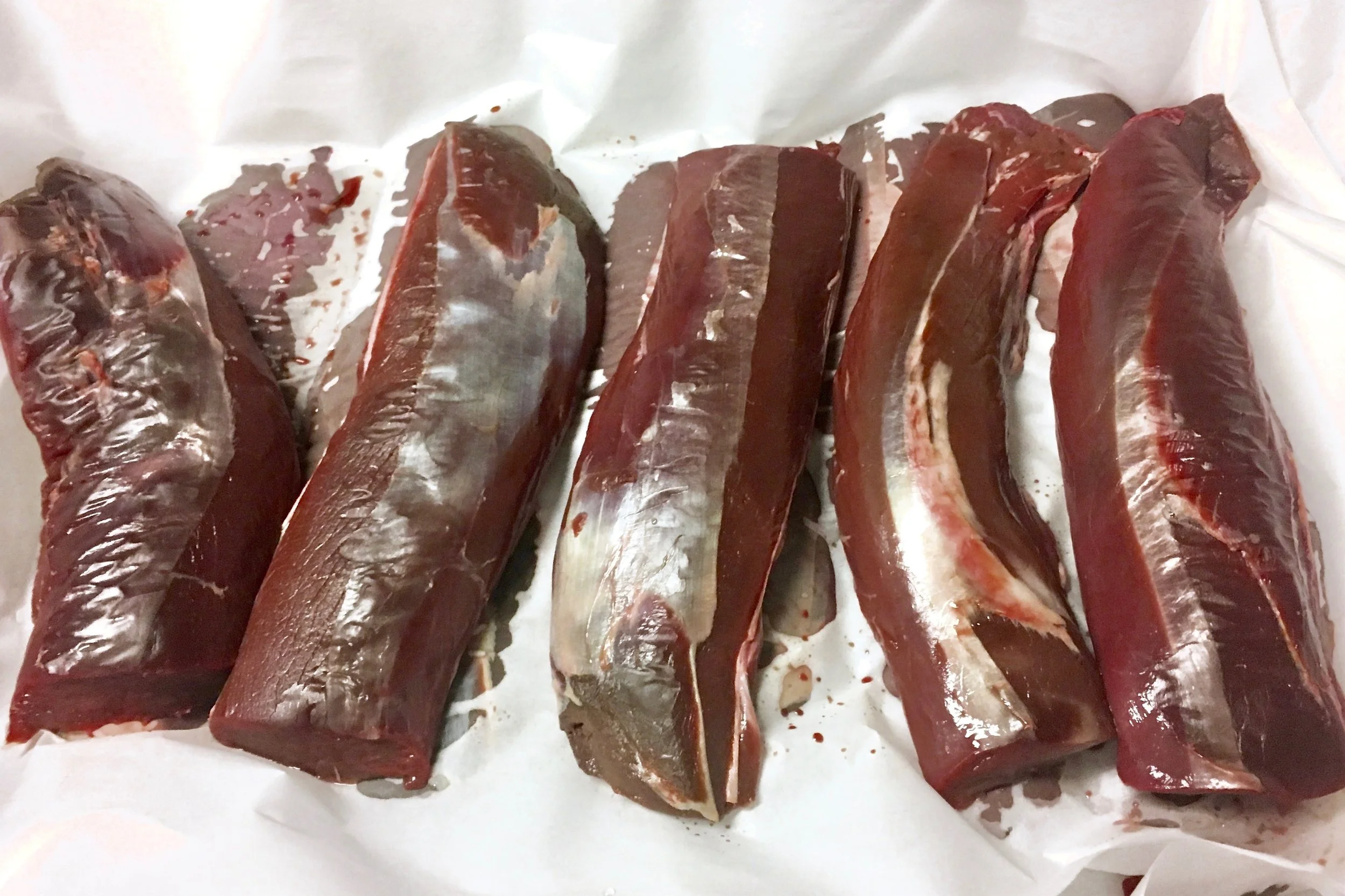 Pieces of venison loin