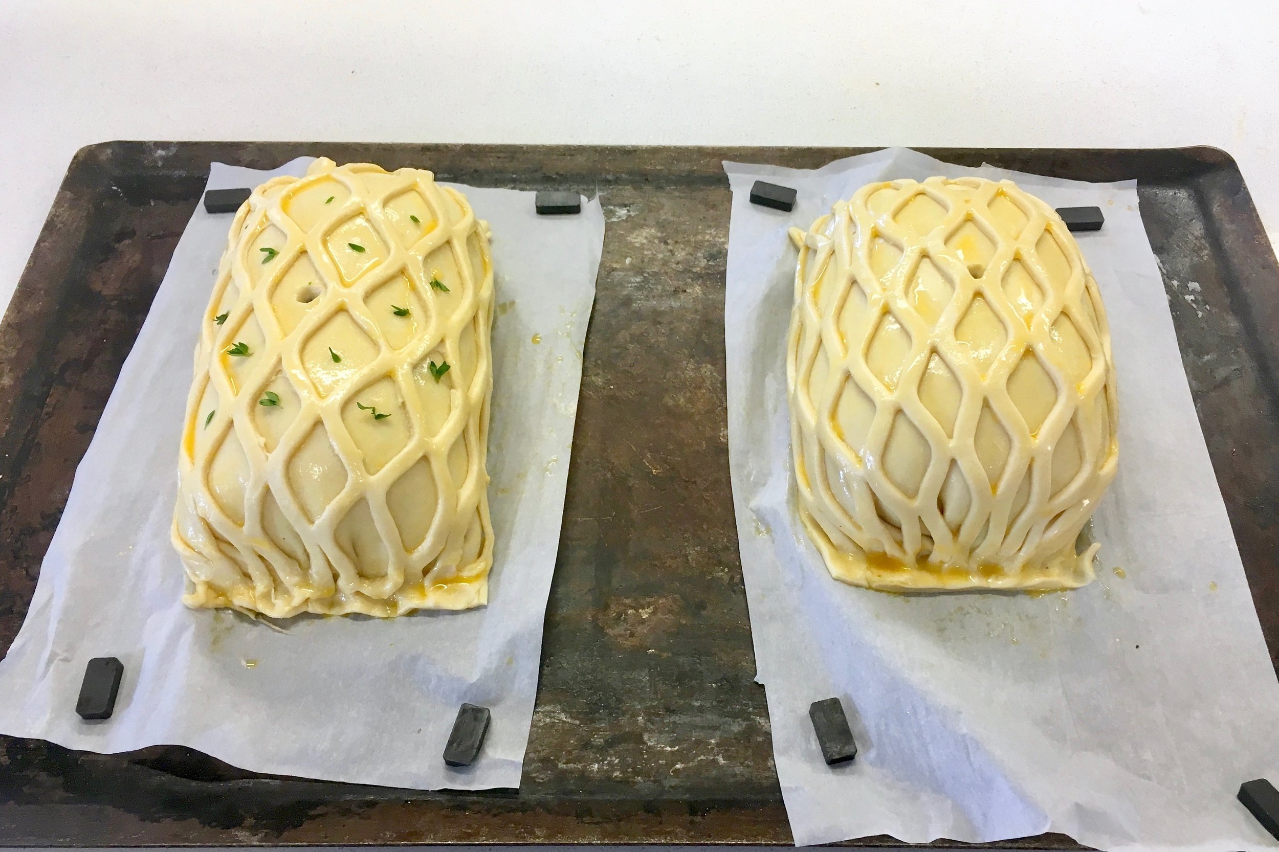 Beef Wellington ready for the oven