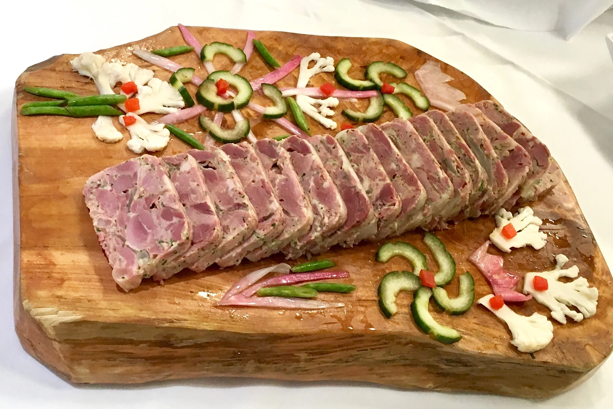Parsley jellied ham hock terrine