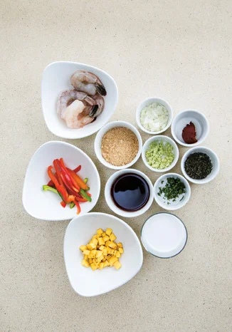 Ingredients - Caribbean Shrimp Curry with Coconut Milk and Green Plantains