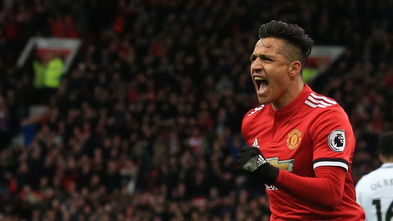 Alexis Sanchez assists for Manchester United against Manchester City in the English Premier League