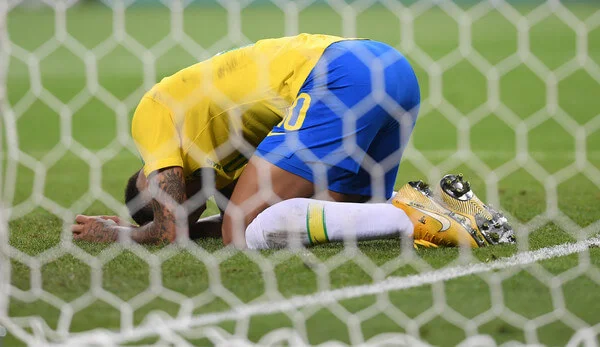 Neymar of Brazil reacts after a missed opportunity during the 2018 FIFA World Cup Russia Quarter Final match between Brazil and Belguim at Kazan Arena on July 6, 2018 in Kazan, Russia. (July 5, 2018 - Source: Laurence Griffiths/Getty Images Europe)