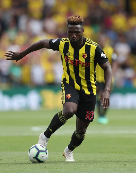 Isaac Success of Watford during the Premier League match between Watford FC and Brighton & Hove Albion at Vicarage Road on August 11, 2018 in Watford, United Kingdom. (Aug. 10, 2018 - Source: Alex Morton/Getty Images Europe)