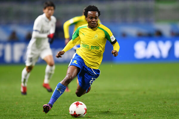Percy Tau of Mamelodi Sundowns runs with the ball during the FIFA World Cup Quarter Final match between Mamelodi Sundowns and Kashima Antlers at Suita City Football Stadium on December 11, 2016 in Suita, Japan. (Dec. 10, 2016 - Source: Atsushi Tomura/Getty Images AsiaPac)