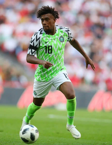 Alex Iwobi of Nigeria during the International Friendly match between England and Nigeria at Wembley Stadium on June 2, 2018 in London, England. (June 1, 2018 - Source: Catherine Ivill/Getty Images Europe)