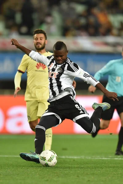 Mbwana Samatta of TP Mazembe in action during the FIFA Club World Cup fifth place match between Club America and TP Mazembe at Osaka Nagai Stadium on December 16, 2015 in Osaka, Japan. (Dec. 15, 2015 - Source: Atsushi Tomura/Getty Images AsiaPac)